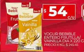 Supermercados DIA Yogur bebible entero frutilla vainilla dia oferta