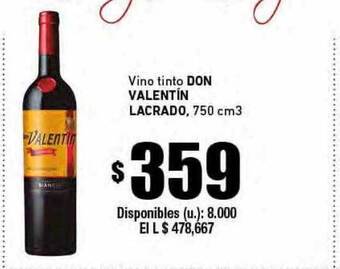 Cooperativa Obrera Vino tinto don valentín lacrado oferta