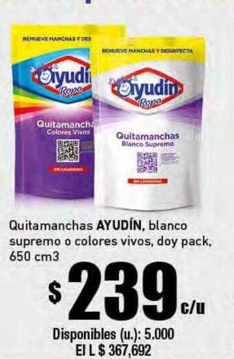 Cooperativa Obrera Quitamanchas ayudín oferta