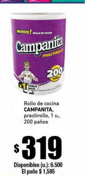 Cooperativa Obrera Rollo de cocina campanita practirollo oferta