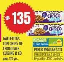 Supermercados Vea Galletitas con chips de chocolate cuisine & co oferta