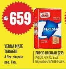 Supermercados Vea Yerba mate taragui oferta