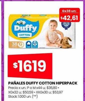 Changomas Pañales duffy cotton hiperpack oferta