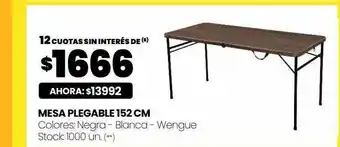 Changomas Mesa plegable 152 cm oferta