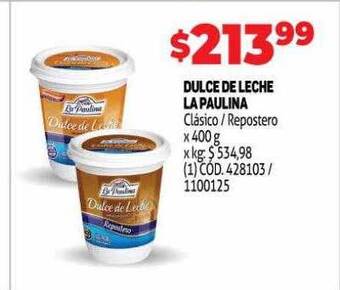 Makro Dulce de leche la paulina oferta