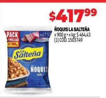Makro Ñoquis la salteña oferta