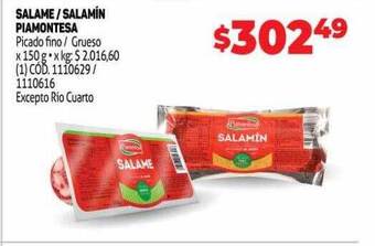Makro Salame salamín piamontesa oferta
