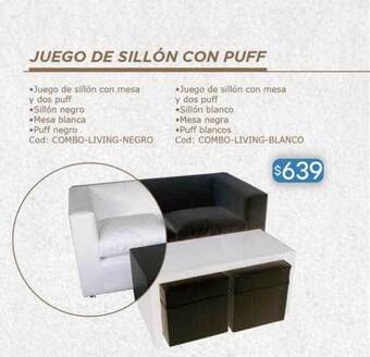 Cuotas del Sur Juego de sillón con puff oferta