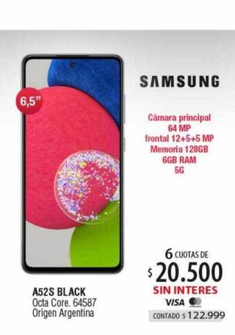 Authogar Samsung a52s black oferta