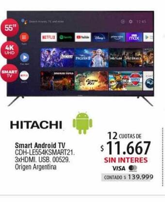 Authogar Hitachi smart android tv oferta
