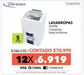 Nexon Drean lavarropas 500 rpm oferta
