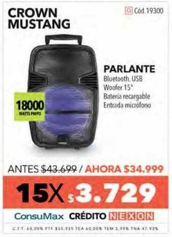Nexon Crown mustang parlante oferta