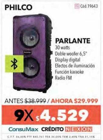 Nexon Philco parlante oferta