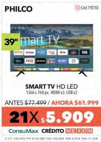 Nexon Philco smart tv hd led oferta