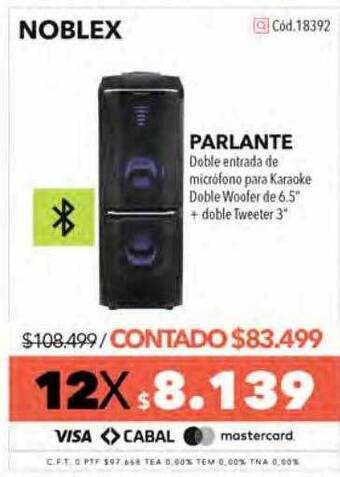 Nexon Noblex parlante oferta