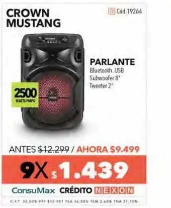 Nexon Crown mustang parlante oferta