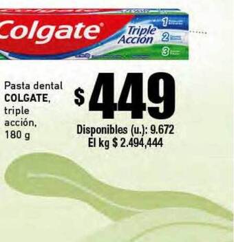 Cooperativa Obrera Pasta dental colgate triple acción oferta