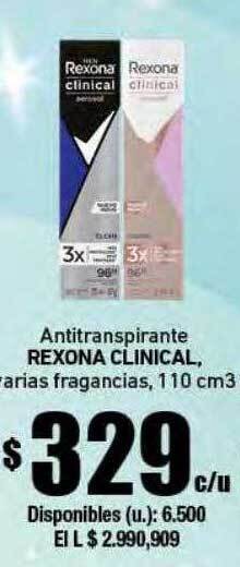 Cooperativa Obrera Antitranspirante rexona clinical varias fragancias oferta