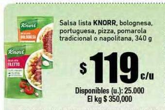 Cooperativa Obrera Salsa lista knorr oferta