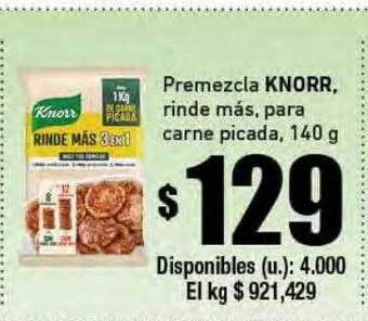 Cooperativa Obrera Premezcla knorr rinde más para carne picada oferta