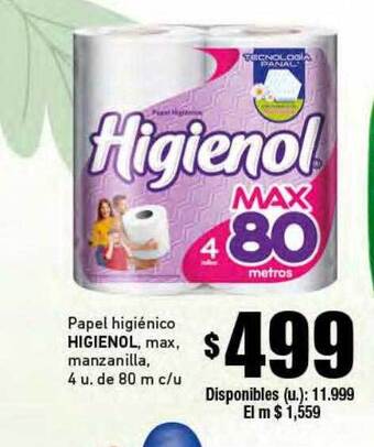 Cooperativa Obrera Papel higiénico higienol max manzanilla oferta