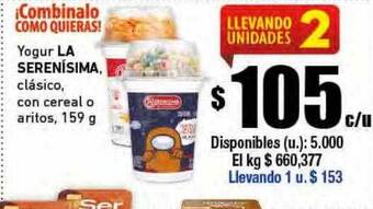 Cooperativa Obrera Yogur la serenísima oferta