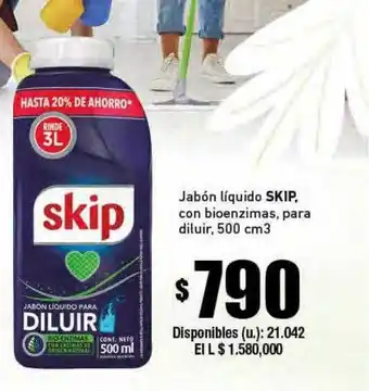 Cooperativa Obrera Jabón líquido skip con bioenzimas para diluir oferta