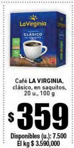 Cooperativa Obrera Café la virginia clásico en saquitos oferta
