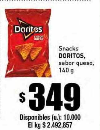 Cooperativa Obrera Snacks doritos sabor queso oferta