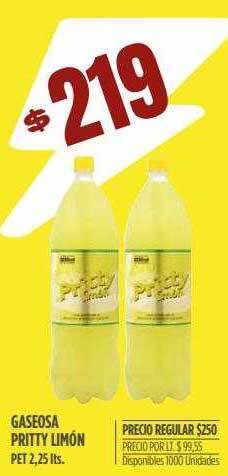Supermercados Vea Gaseosa pritty limón oferta