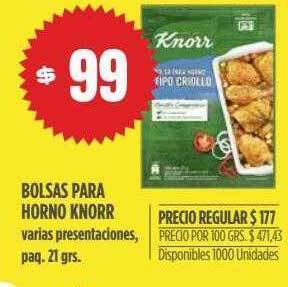 Supermercados Vea Bolsas para horno knorr* oferta