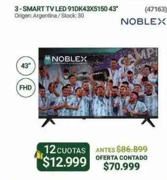 Smart tv led 91dk43x5150 43