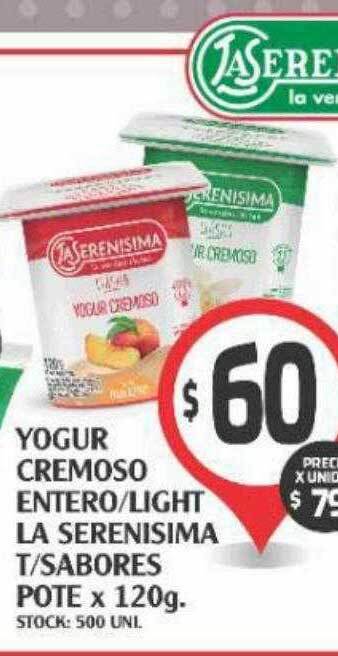 Supermercados Malambo Yogur cremoso entero light la serenisima t sabores oferta