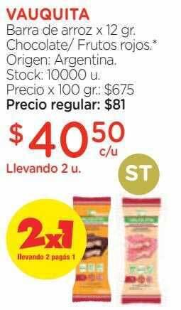 Farmacity Vauquita barra de arroz oferta