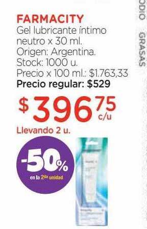 Farmacity Farmacity gel lubricante intimo neutro -50% en la 2da unidad oferta