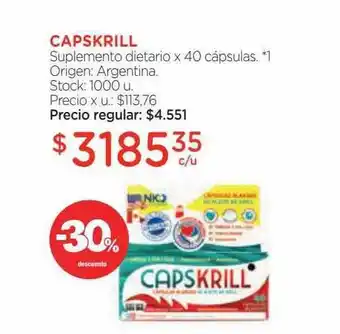 Farmacity Capskrill suplemento dietario -30% descuento oferta