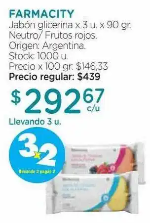 Farmacity Farmacity jabón glicerina oferta