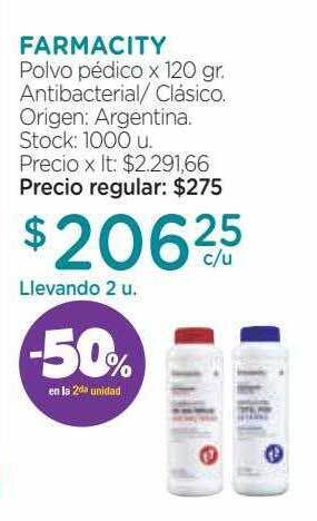 Farmacity Farmacity polvo pédico -50% en la 2da unidad oferta