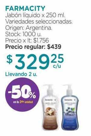 Farmacity Farmacity jabón líquido -50% en la 2da unidad oferta