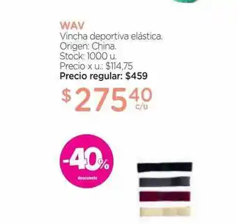 Farmacity Wav vincha deportiva elastica -40% descuento oferta