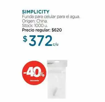 Farmacity Simplicity funda para celular para el agua -40% descuento oferta