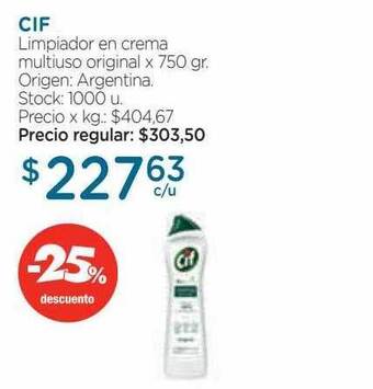 Farmacity Cif limpiador en crema multiuso original -25% descuento oferta