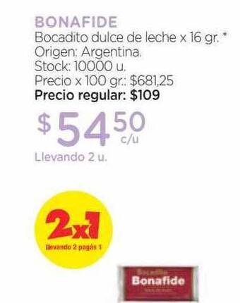 Farmacity Bonafide bocadito dulce de leche oferta