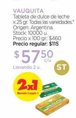 Farmacity Vauquita tableta de dulce de leche oferta