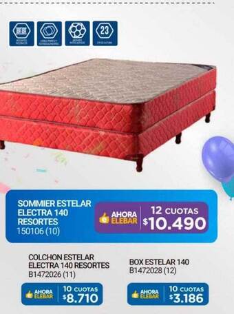 Colchon estelar electra 140 resortes box estelar 140