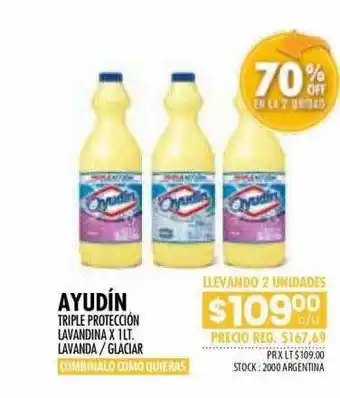 Pigmento Ayudin triple protección lavandina 70% off en la 2° unidad oferta