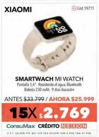 Nexon Smartwatch mi watch xiaomi oferta