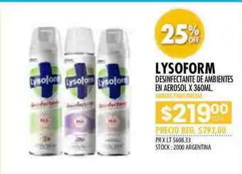 Pigmento Lysoform desinfectante de ambientes en aerosol oferta