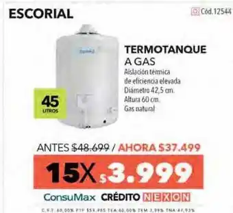 Nexon Termotanque a gas escorial oferta
