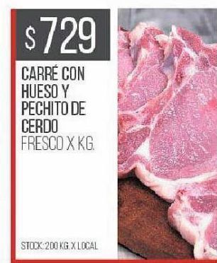 Disco Carré con hueso / pechito de cerdo kg oferta